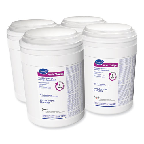 Picture of Oxivir TB Disinfectant Wipes, 6 x 6.9, Characteristic Scent, White, 160/Canister, 4 Canisters/Carton