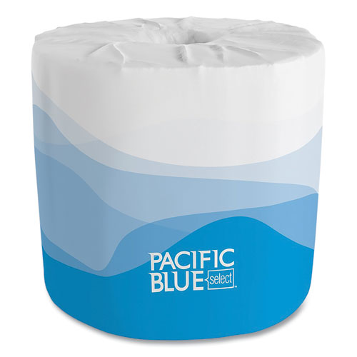 Picture of Pacific Blue Select Embossed Bathroom Tissue in Dispenser Box, Septic Safe, 2-Ply, White, 550 Sheets/Roll, 40 Rolls/Carton