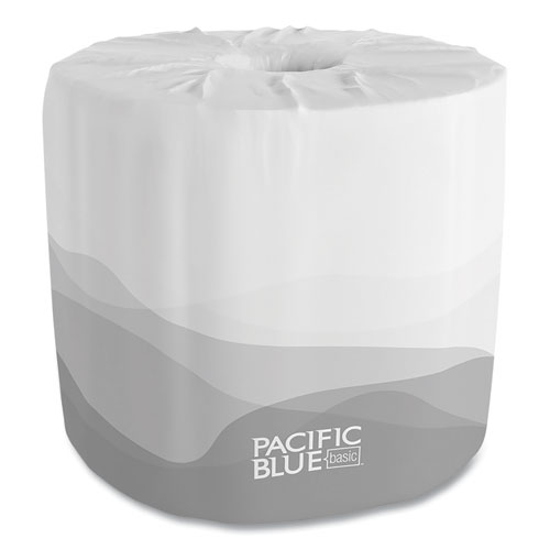 Picture of Pacific Blue Basic Embossed Bathroom Tissue, Septic Safe, 1-Ply, White, 550 Sheets/Roll, 40 Rolls/Carton