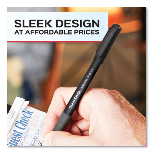 Picture of Write Bros. Grip Ballpoint Pen, Stick, Medium 1 mm, Black Ink, Black Barrel, Dozen