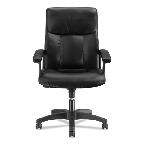 Picture of HVL151 Executive High-Back Leather Chair, Supports Up to 250 lb, 17.75" to 21.5" Seat Height, Black