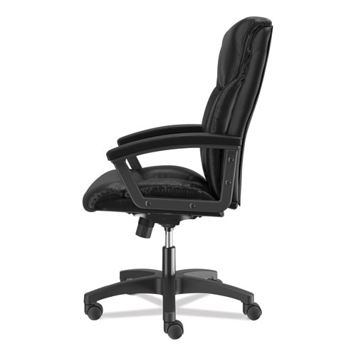 Picture of HVL151 Executive High-Back Leather Chair, Supports Up to 250 lb, 17.75" to 21.5" Seat Height, Black