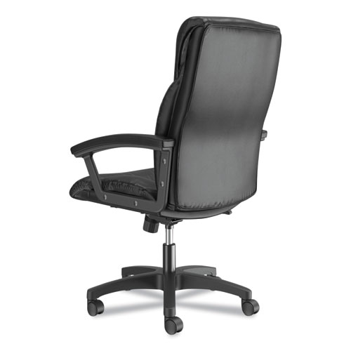 Picture of HVL151 Executive High-Back Leather Chair, Supports Up to 250 lb, 17.75" to 21.5" Seat Height, Black