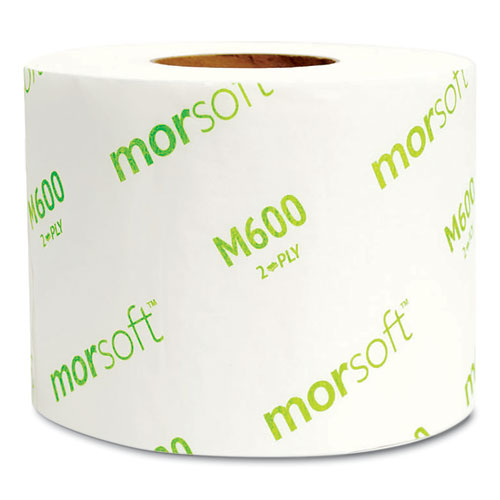 Picture of Morsoft Controlled Bath Tissue, Septic Safe, 2-Ply, White, 600 Sheets/Roll, 48 Rolls/Carton