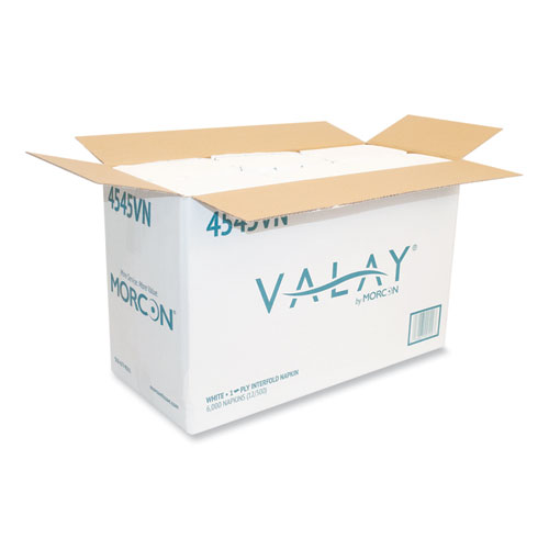 Picture of Valay Interfolded Napkins, 1-Ply, White, 6.5 x 8.25, 6,000/Carton