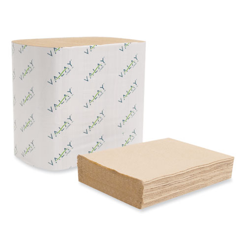 Picture of Valay Interfolded Napkins, 1-Ply, 6.3 x 8.85, Kraft, 6,000/Carton