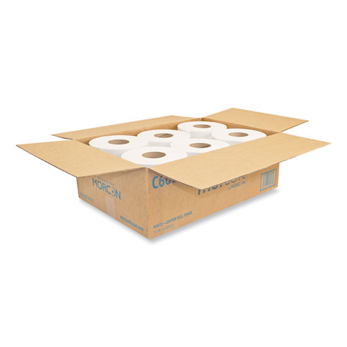 Picture of Morsoft Center-Pull Roll Towels, 2-Ply, 6.9" dia, White, 600 Sheets/Roll, 6 Rolls/Carton