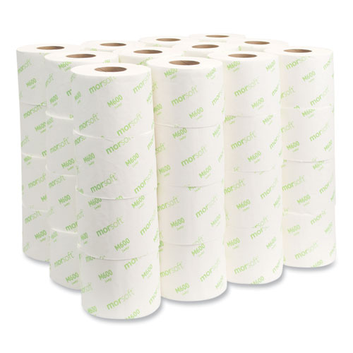 Picture of Morsoft Controlled Bath Tissue, Septic Safe, 2-Ply, White, 600 Sheets/Roll, 48 Rolls/Carton