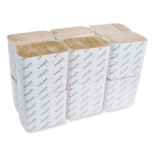 Picture of Valay Interfolded Napkins, 1-Ply, 6.3 x 8.85, Kraft, 6,000/Carton