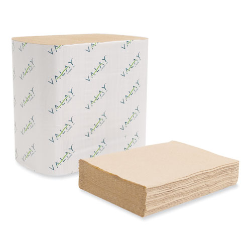 Picture of Valay Interfolded Napkins, 2-Ply, 6.5 x 8.25, Kraft, 6,000/Carton