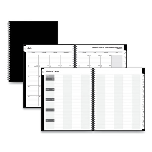 Picture of Teacher's Weekly/Monthly Lesson Planner, One Week per Two-Page Spread (Nine Classes), 11 x 8.5, Black Cover, 2023 to 2024