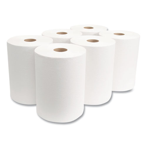 Picture of 10 Inch Roll Towels, 1-Ply, 10" x 800 ft, White, 6 Rolls/Carton