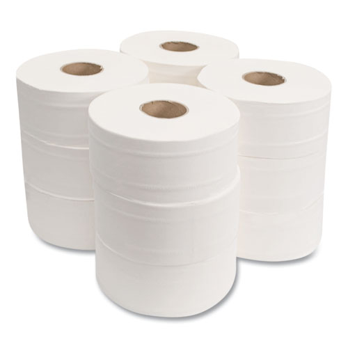 Picture of Valay Mini Jumbo Bath Tissue, Septic Safe, 2-Ply, White, 750 ft, 12 Rolls/Carton