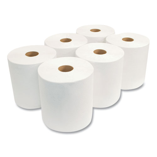 Picture of Morsoft Universal Roll Towels, 1-Ply, 8" x 800 ft, White, 6 Rolls/Carton
