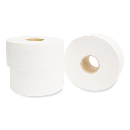 Picture of Valay Mini Jumbo Bath Tissue, Septic Safe, 2-Ply, White, 750 ft, 12 Rolls/Carton