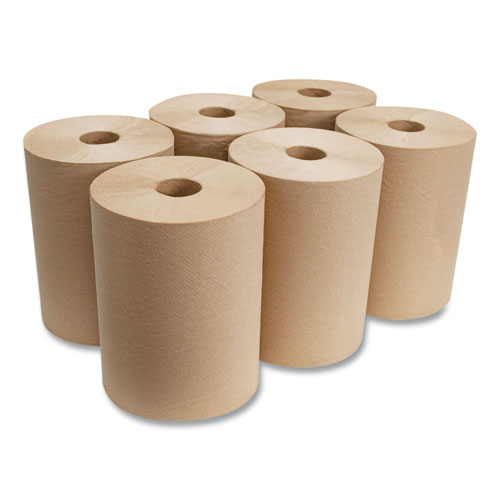 Picture of 10 Inch Roll Towels, 1-Ply, 10" x 800 ft, Kraft, 6 Rolls/Carton