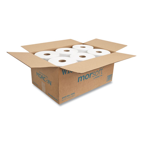 Picture of 10 Inch Roll Towels, 1-Ply, 10" x 800 ft, White, 6 Rolls/Carton