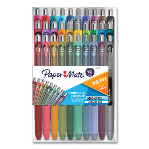 Picture of InkJoy Gel Pen, Retractable, Medium 0.7 mm, Assorted Ink and Barrel Colors, 30/Pack