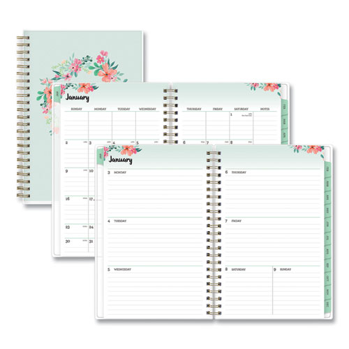 Picture of Laurel Weekly/Monthly Planner, Laurel Floral Artwork, 8 x 5, Green/Pink/Orange Cover, 12-Month (Jan to Dec): 2023