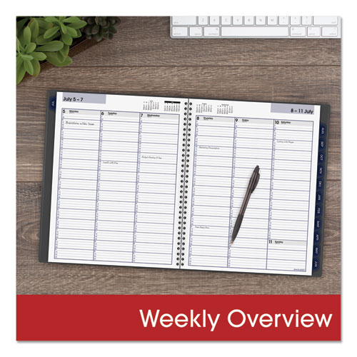 Picture of DayMinder Academic Weekly/Monthly Desktop Planner, 11 x 8.5, Charcoal Cover, 12-Month (July to June): 2024 to 2025