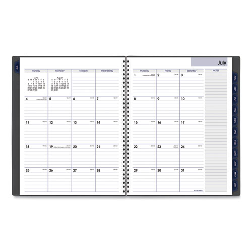 Picture of DayMinder Academic Weekly/Monthly Desktop Planner, 11 x 8.5, Charcoal Cover, 12-Month (July to June): 2024 to 2025