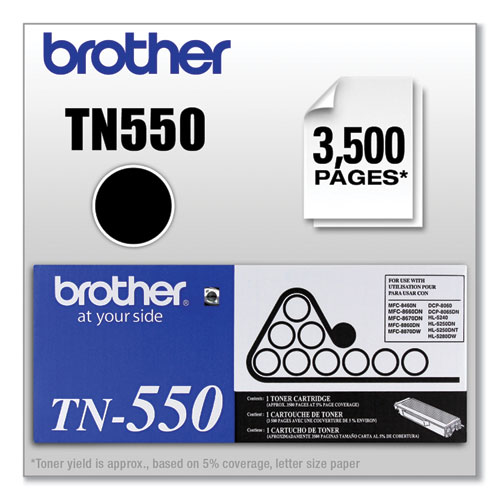 Picture of TN550 Toner, 3,500 Page-Yield, Black