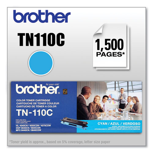 Picture of TN110C Toner, 1,500 Page-Yield, Cyan