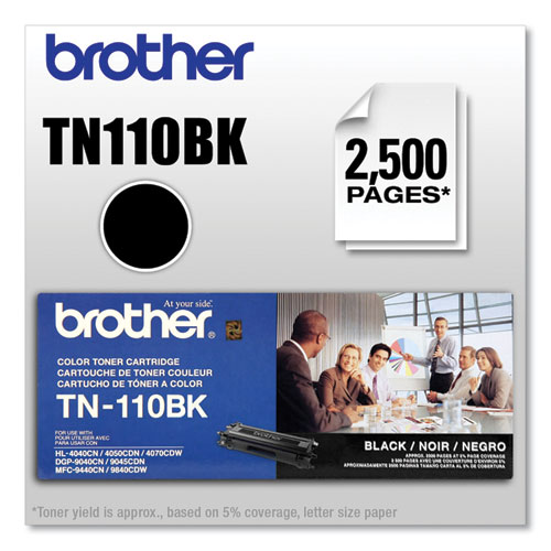 Picture of TN110BK Toner, 2,500 Page-Yield, Black