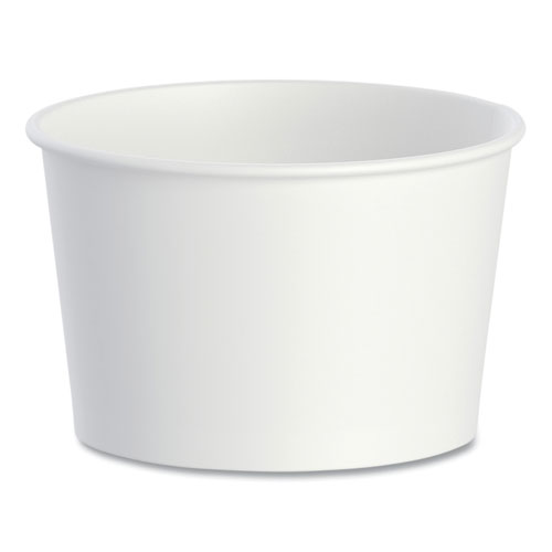 Picture of Double Poly Paper Food Containers, 8 oz, 3.8" Diameter x 2.4"h, White, 50/Pack, 20 Packs/Carton