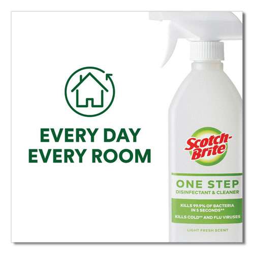 Picture of One Step Disinfectant and Cleaner, Light Fresh Scent, 28 oz Spray Bottle, 6/Carton