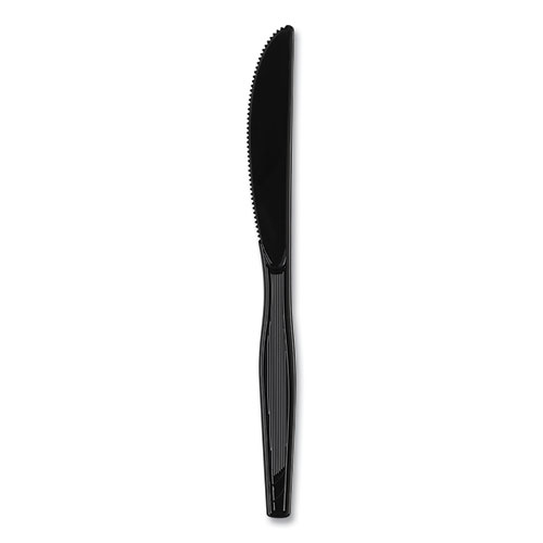 Picture of Plastic Cutlery, Heavyweight Knives, Black, 1,000/Carton