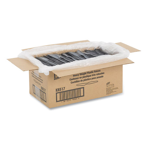 Picture of Plastic Cutlery, Heavyweight Knives, Black, 1,000/Carton