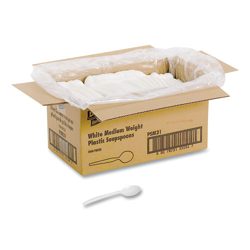 Picture of Plastic Cutlery, Mediumweight Soup Spoons, White, 1,000/Carton