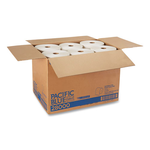 Picture of Pacific Blue Select Premium Nonperf Paper Towels, 2-Ply, 7.88 x 350 ft, White, 12 Rolls/Carton