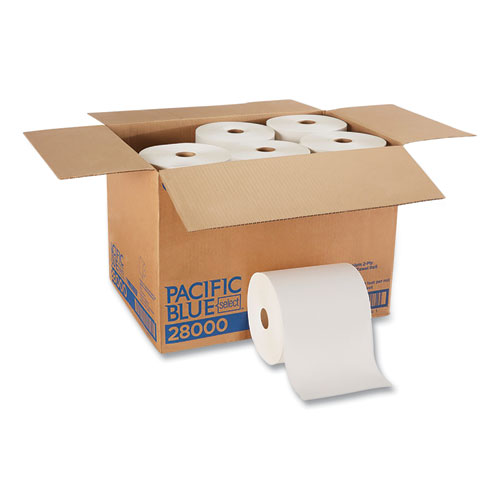 Picture of Pacific Blue Select Premium Nonperf Paper Towels, 2-Ply, 7.88 x 350 ft, White, 12 Rolls/Carton