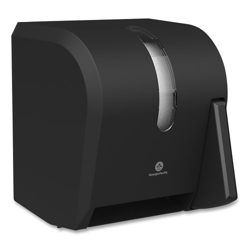 Picture of Hygienic Push-Paddle Roll Towel Dispenser, 13 x 10 x 14.4, Black