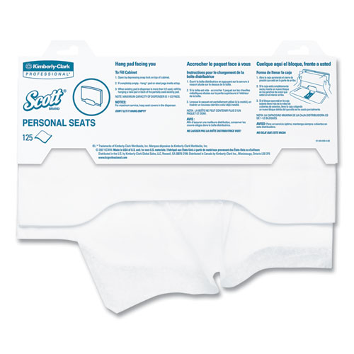 Picture of Personal Seats Sanitary Toilet Seat Covers, 15 x 18, White, 125/Pack