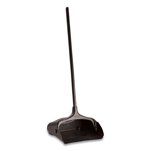 Picture of Lobby Pro Upright Dustpan with Wheels, 12.5w x 37h, Polypropylene with Vinyl Coat, Black