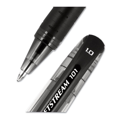 Picture of Jetstream 101 Hybrid Gel Pen, Stick, Bold 1 mm, Black Ink, Black Barrel, Dozen