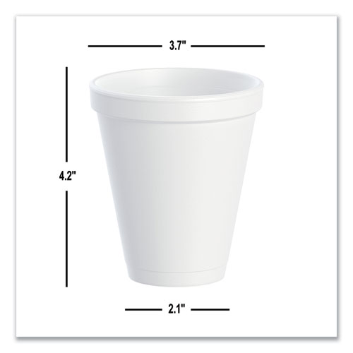 Picture of Foam Drink Cups, 12 oz, Squat, White, 1,000/Carton