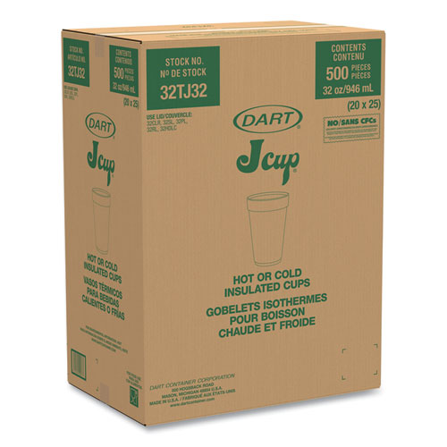 Picture of Foam Drink Cups, 32 oz, White, 25/Bag, 20 Bags/Carton