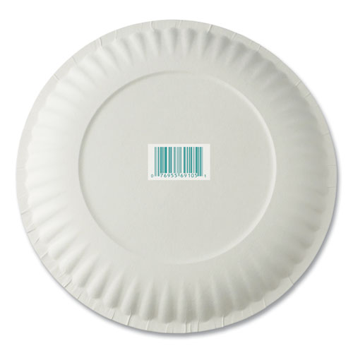 Picture of White Paper Plates, 6" dia, 100/Pack, 10 Packs/Carton