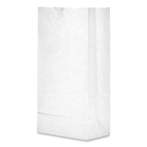 Picture of Grocery Paper Bags, #8 Size, 6" x 3.88" x 12.5", White, 500/Bundle