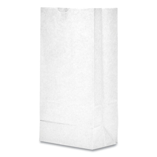 Picture of Grocery Paper Bags, #10 Size, 7" x 4.38" x 13.75", White, 500/Bundle