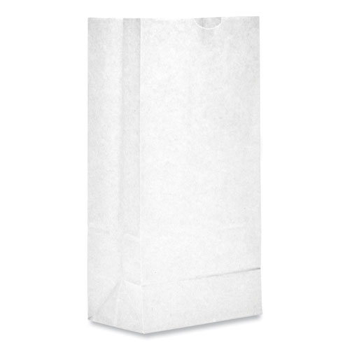 Picture of Grocery Paper Bags, #10 Size, 7" x 4.38" x 13.75", White, 500/Bundle