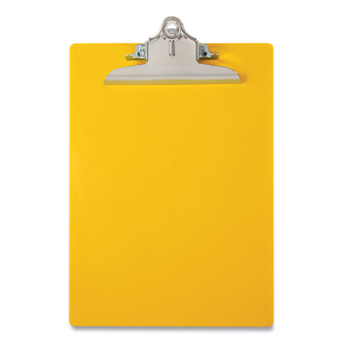 Picture of Recycled Plastic Clipboard with Ruler Edge, 1" Clip Capacity, Holds 8.5 x 11 Sheets, Yellow