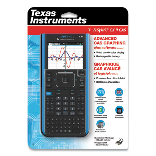 Picture of TI-Nspire CX II CAS Graphing Calculator, 10-Digit LCD