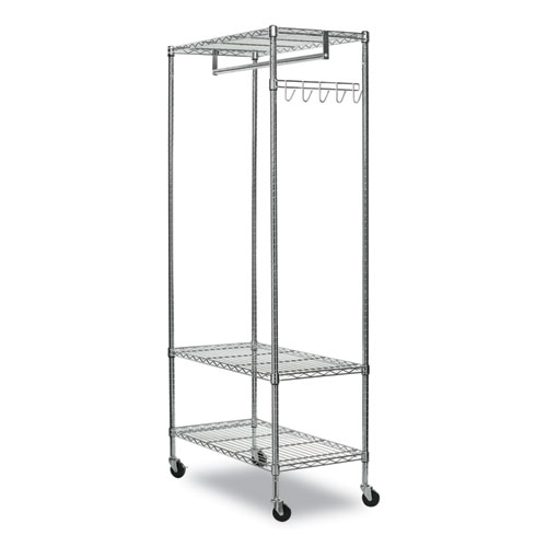 Picture of Wire Shelving Garment Rack, 40 Garments, 48w x 18d x 75h, Silver