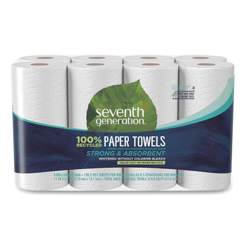 100%25+Recycled+Paper+Kitchen+Towel+Rolls%2C+2-Ply%2C+11+x+5.4%2C+156+Sheets%2FRolls%2C+32+Rolls%2FCarton