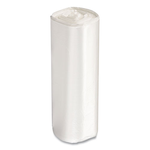 Picture of High-Density Commercial Can Liner Value Pack, 60 gal, 19 mic, 38" x 58", Clear, Interleaved Roll, 25 Bags/Roll, 6 Rolls/CT